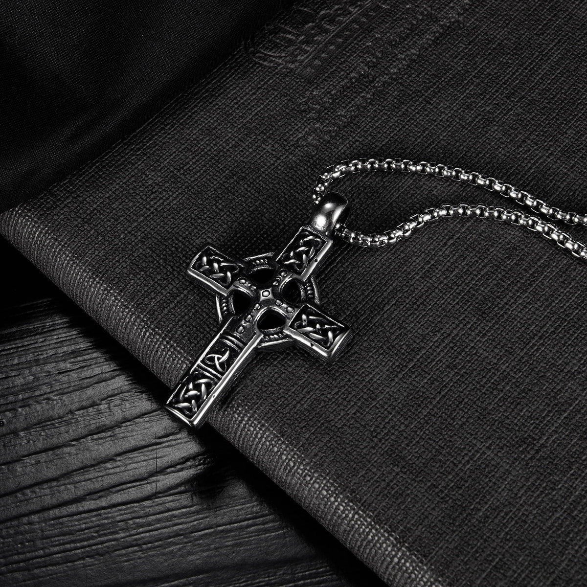 The Ancient Cross Stainless Steel Celtic Cross Necklace