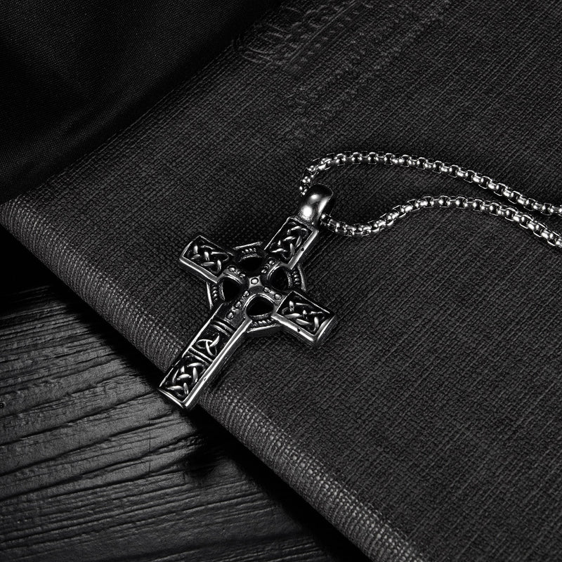 The Ancient Cross Stainless Steel Celtic Cross Necklace
