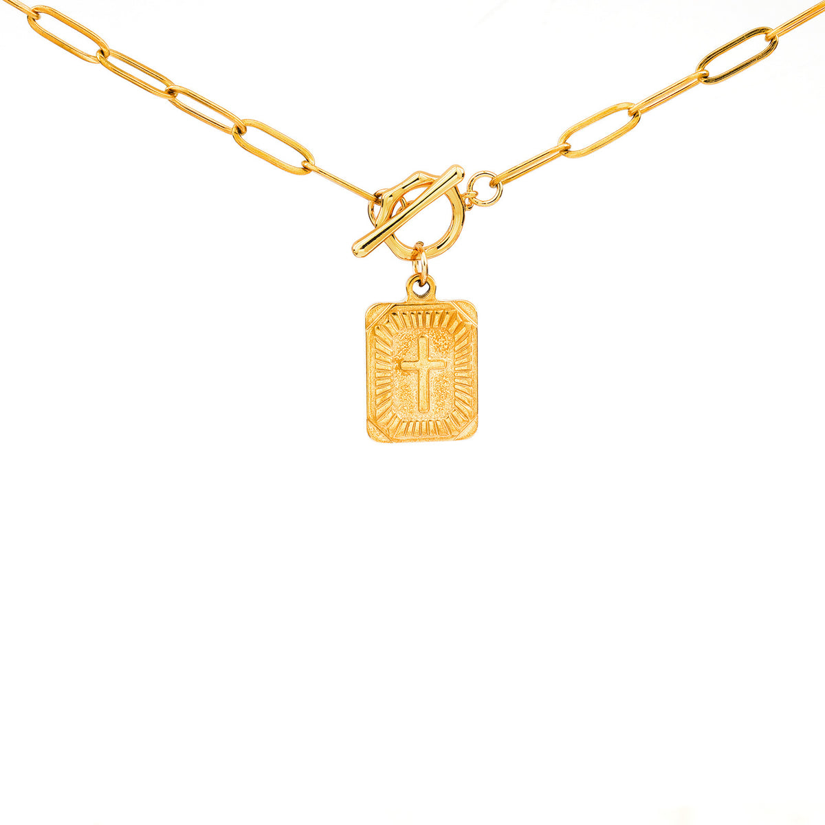 The Reverent Tag Stainless Steel Cross Tag Necklace view 6