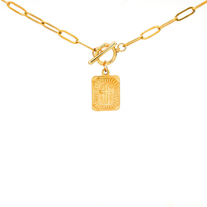 The Reverent Tag Stainless Steel Cross Tag Necklace view 6