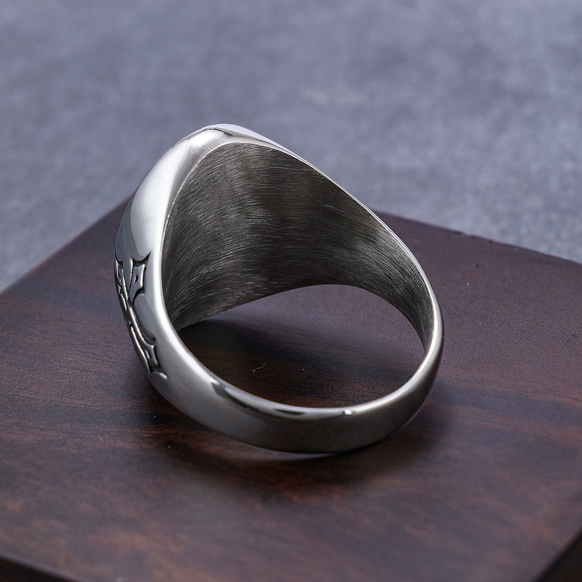 The Divine Carrier Stainless Steel Saint Christopher Ring view 3