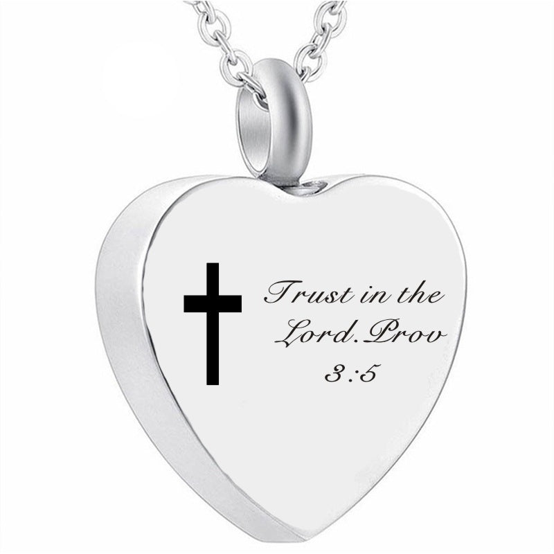 The Scripted Heart Stainless Steel Heart Bible Verse Necklace view 4