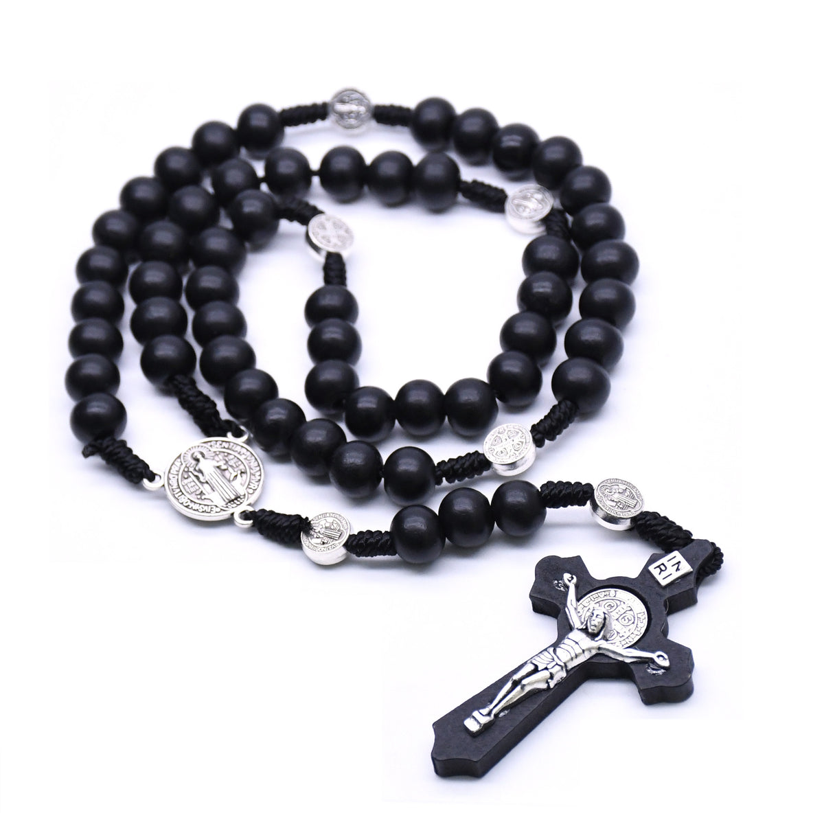 The Benedictine Path Black Wooden Rosary Necklace view 6