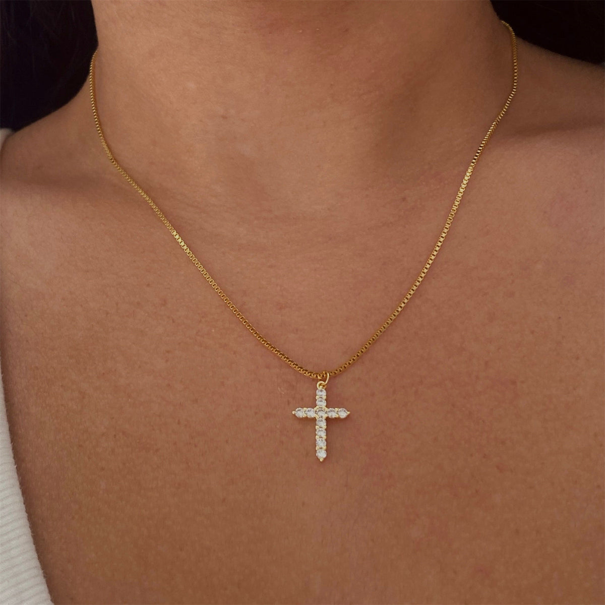 The Illuminated Cross Stainless Steel Zircon Cross Necklace view 4