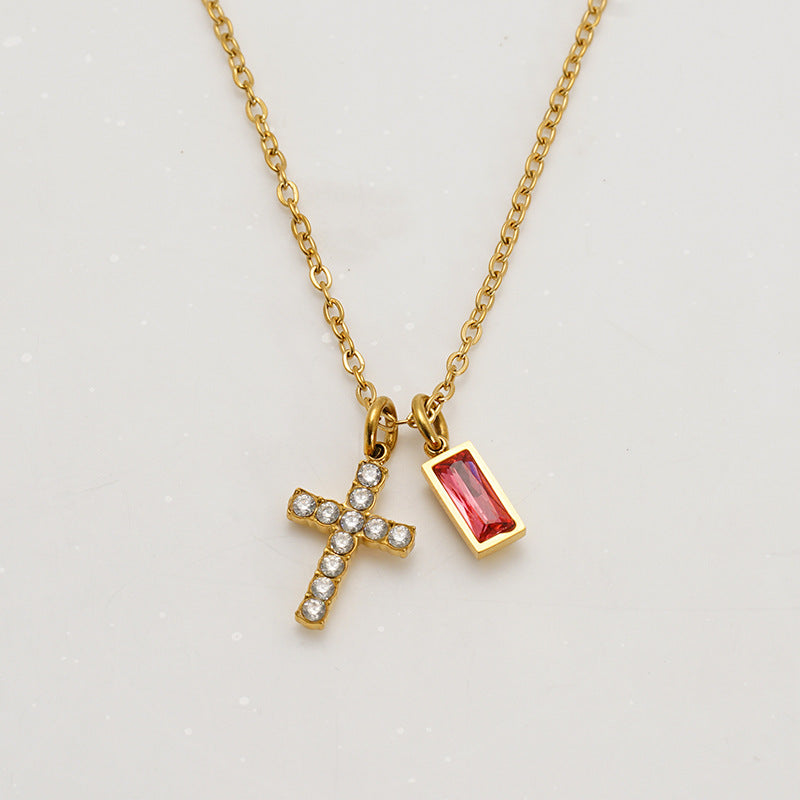 The Gilded Devotion Stainless Steel Cross Choker Necklace view 13