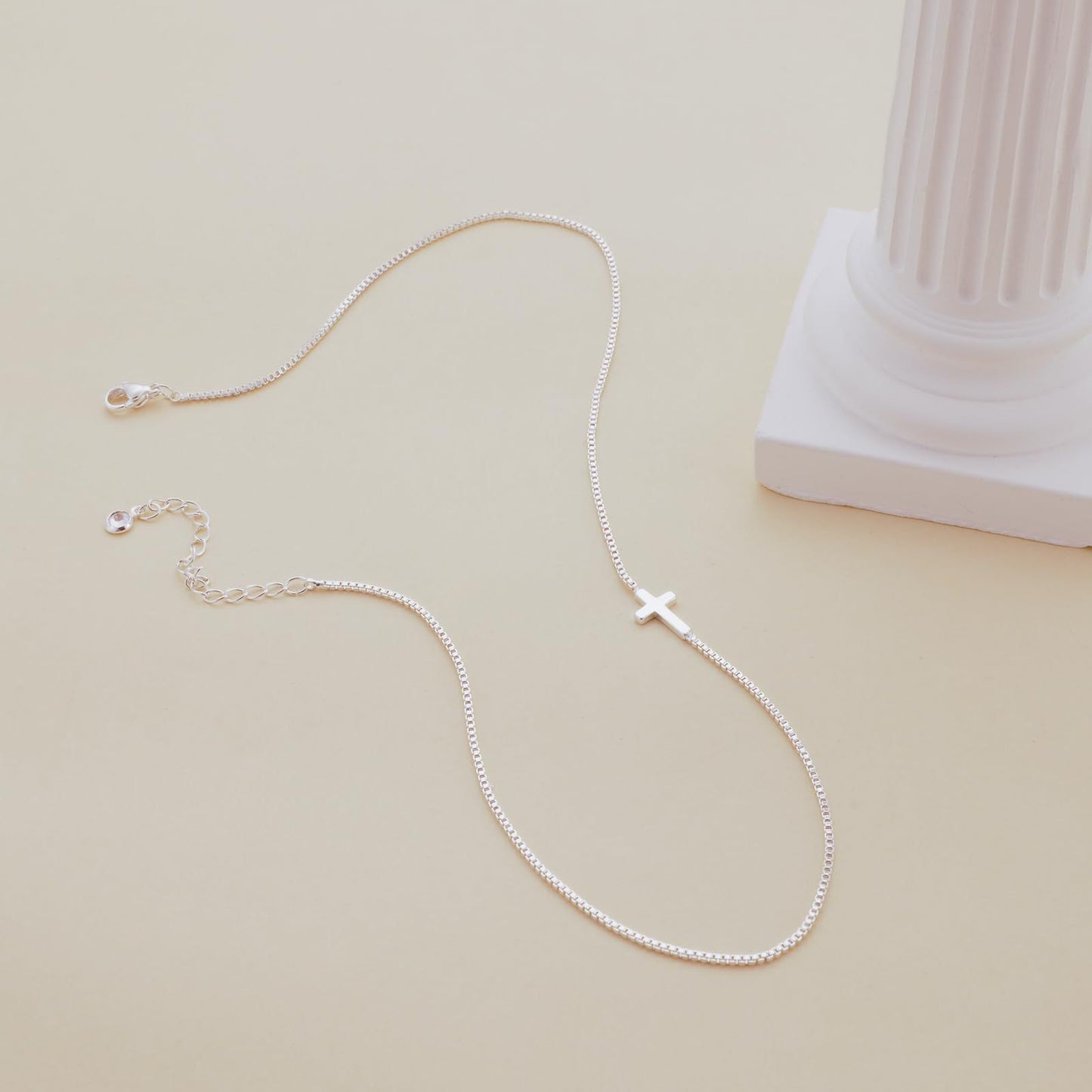 The Whispered Faith - Sideways Cross Necklace