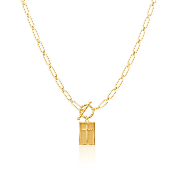 The Reverent Tag Stainless Steel Cross Tag Necklace view 4