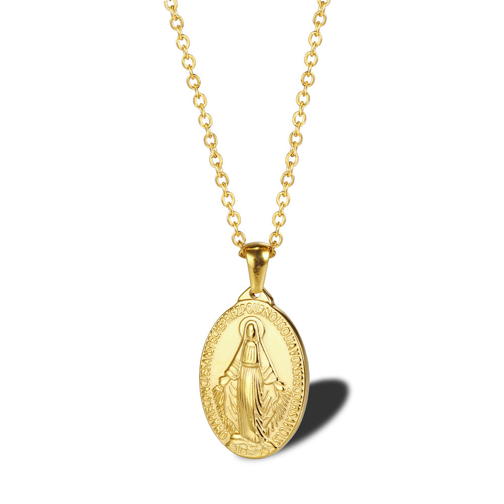The Miraculous Pendant Stainless Steel Virgin Mary Necklace view 7