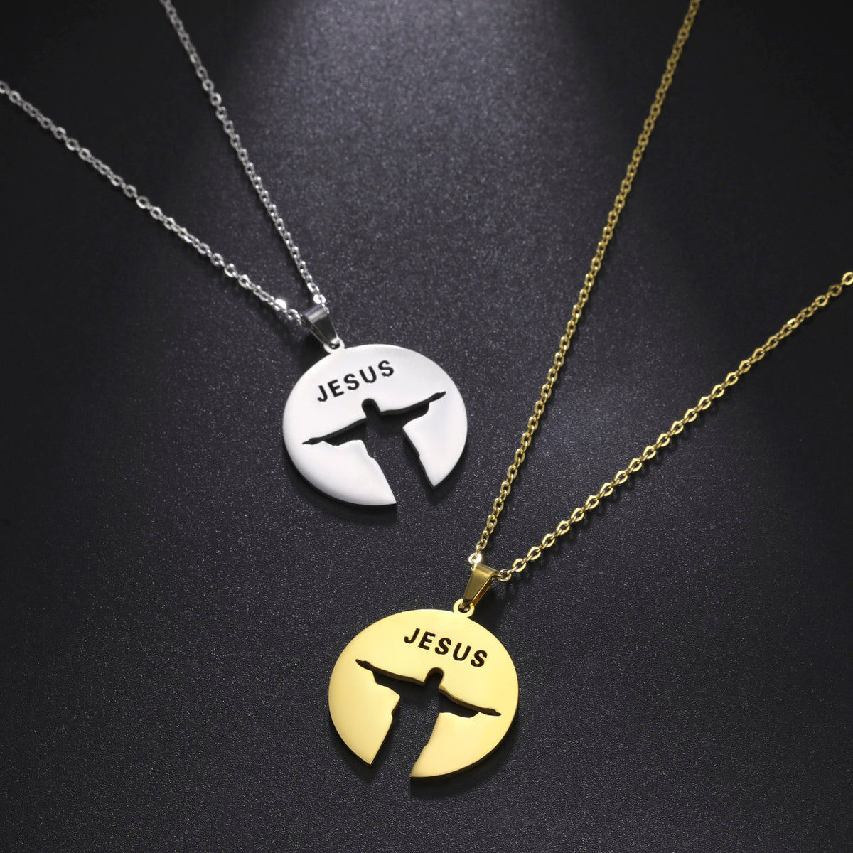 The Reverent Silhouette Stainless Steel Jesus Silhouette Necklace view 6
