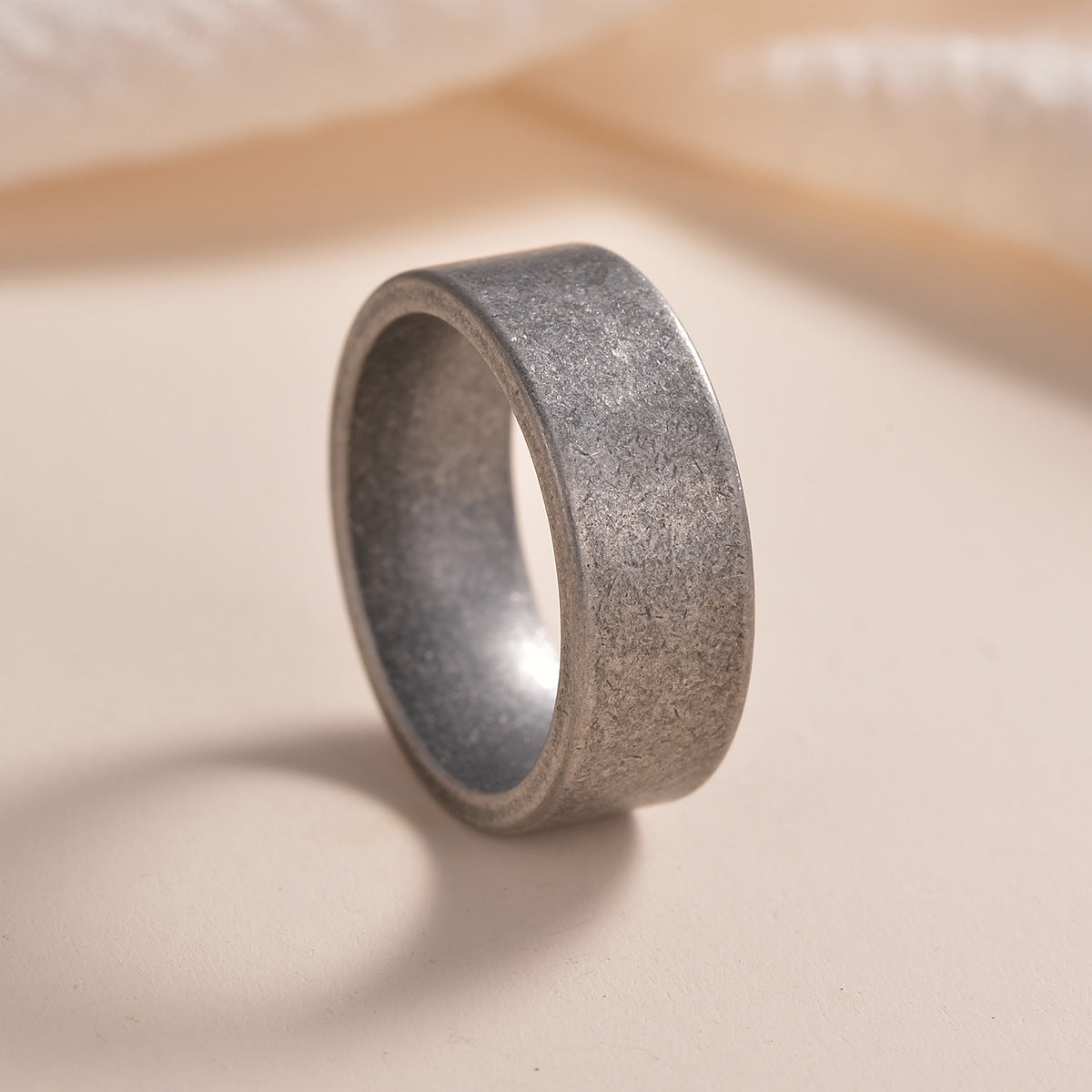The Weathered Band Men's Distressed Stainless Steel Ring view 8