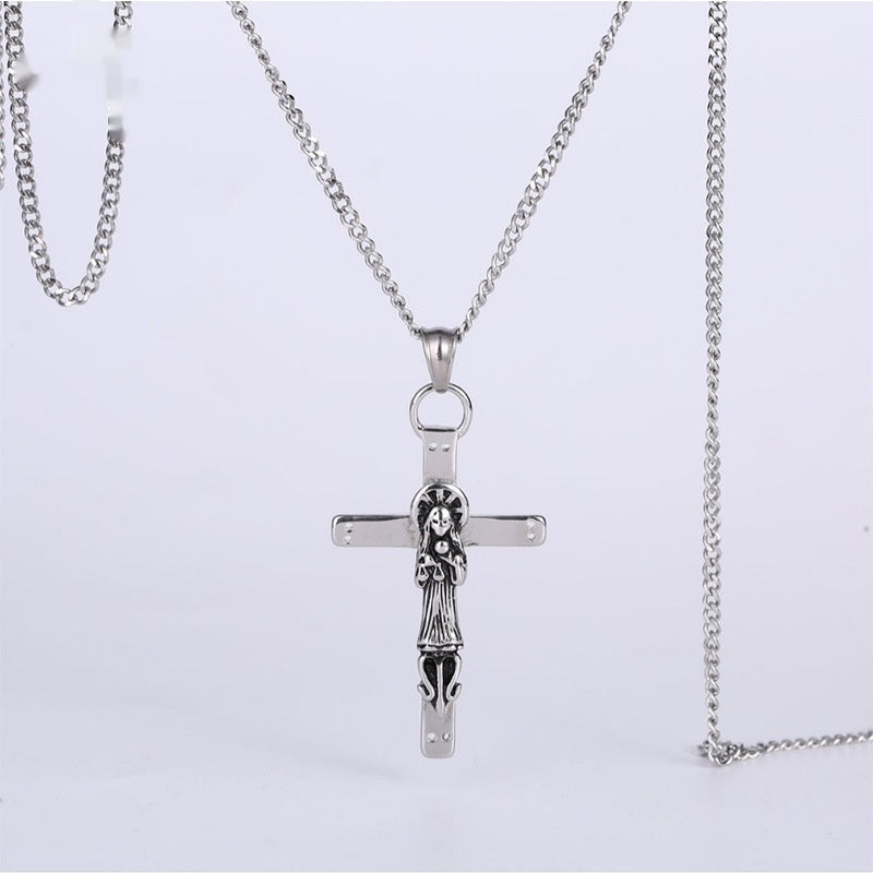 The Sacred Figure Stainless Steel Figure Cross Pendant view 5