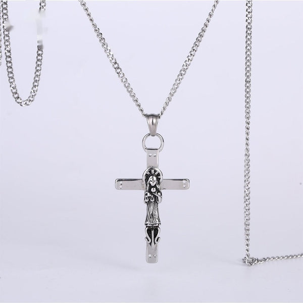 The Sacred Figure Stainless Steel Figure Cross Pendant view 5