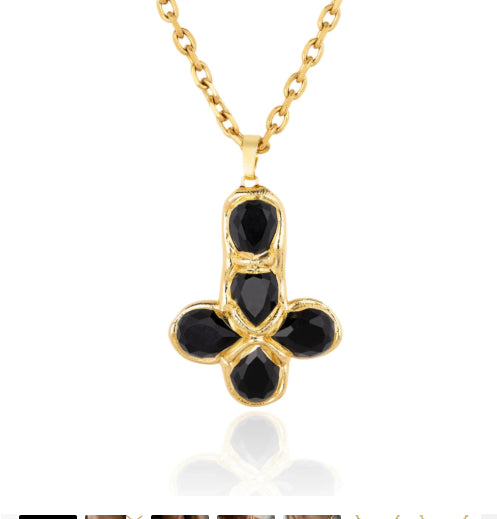The Gilded Journey Cross Stainless Steel Mixed Gem Cross Necklace view 4
