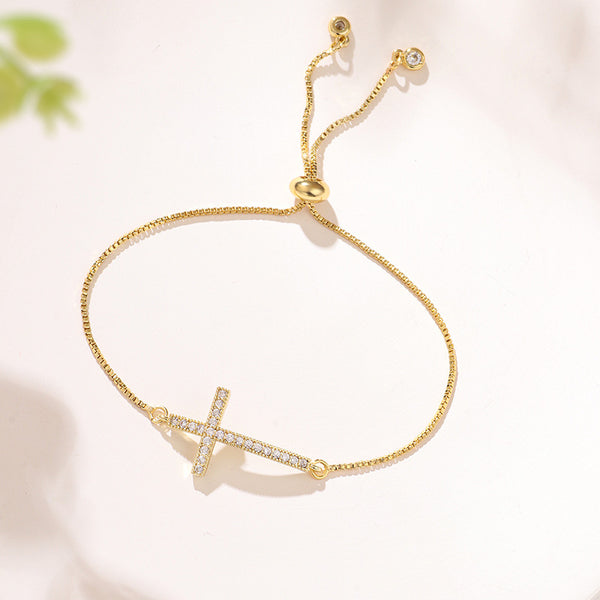 The Grace Horizon - Gold, Silver & Rose Gold Cross Bracelet