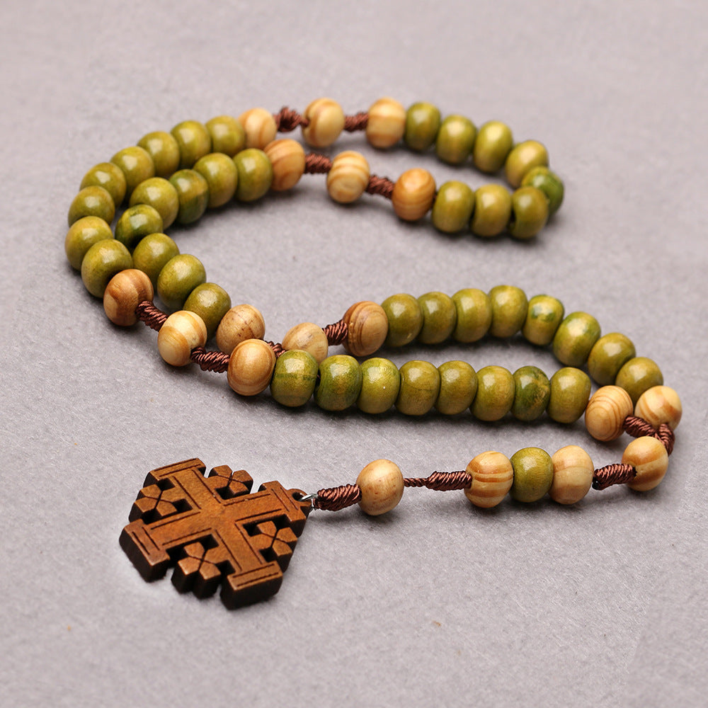 The Jerusalem Prayer Wooden Jerusalem Cross Prayer Beads
