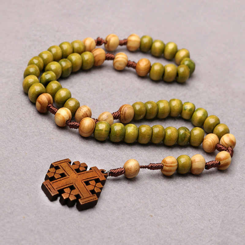 The Jerusalem Prayer Wooden Jerusalem Cross Prayer Beads