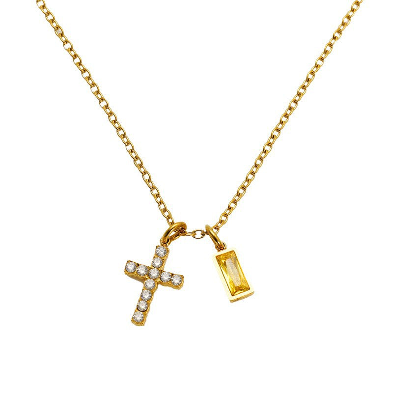 The Gilded Devotion Stainless Steel Cross Choker Necklace view 4