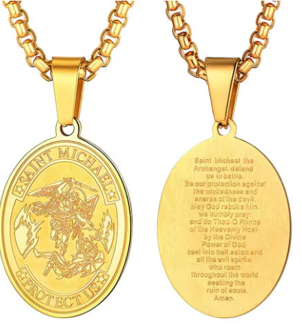 The Saint Michael Medal Stainless Steel Saint Michael Necklace view 7