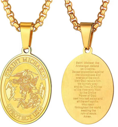 The Saint Michael Medal Stainless Steel Saint Michael Necklace view 7