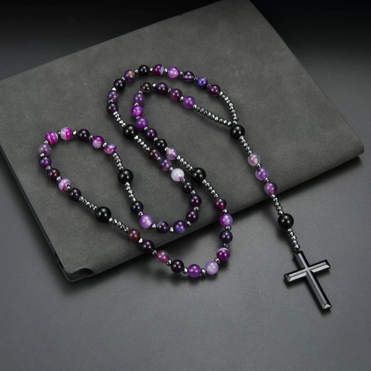 The Meditative Rosary Natural Bead Rosary Necklace with Cross view 10