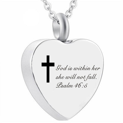 The Scripted Heart Stainless Steel Heart Bible Verse Necklace view 3