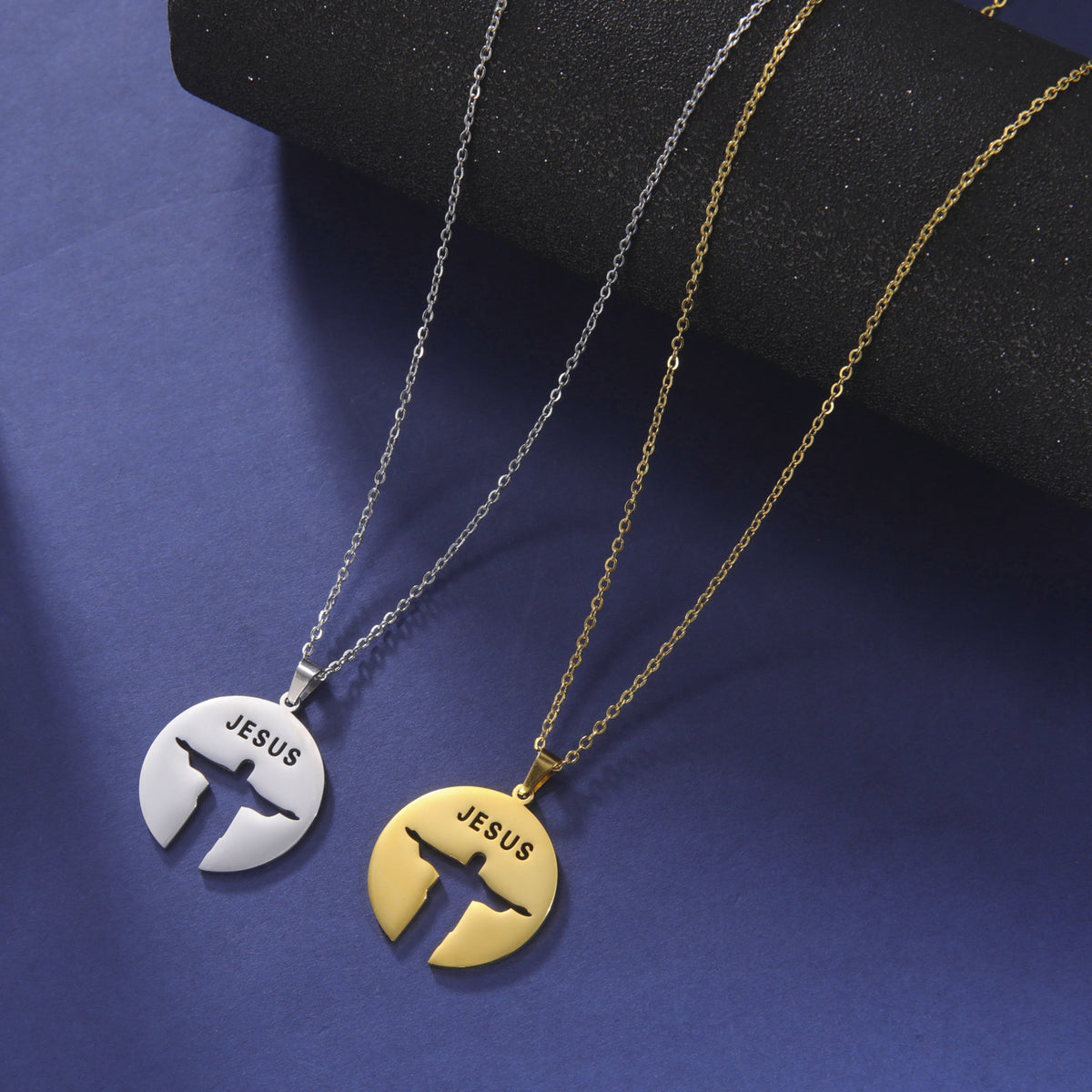 The Reverent Silhouette Stainless Steel Jesus Silhouette Necklace view 3