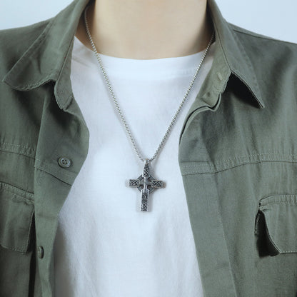 The Ancient Cross Stainless Steel Celtic Cross Necklace view 5