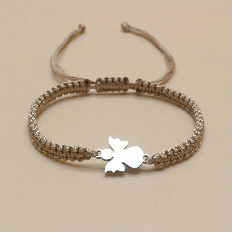 The Angelic Embrace Stainless Steel Angel Cord Bracelet view 12