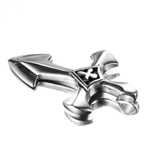 The Valiant Cross Men's Stainless Steel Cross Pendant
