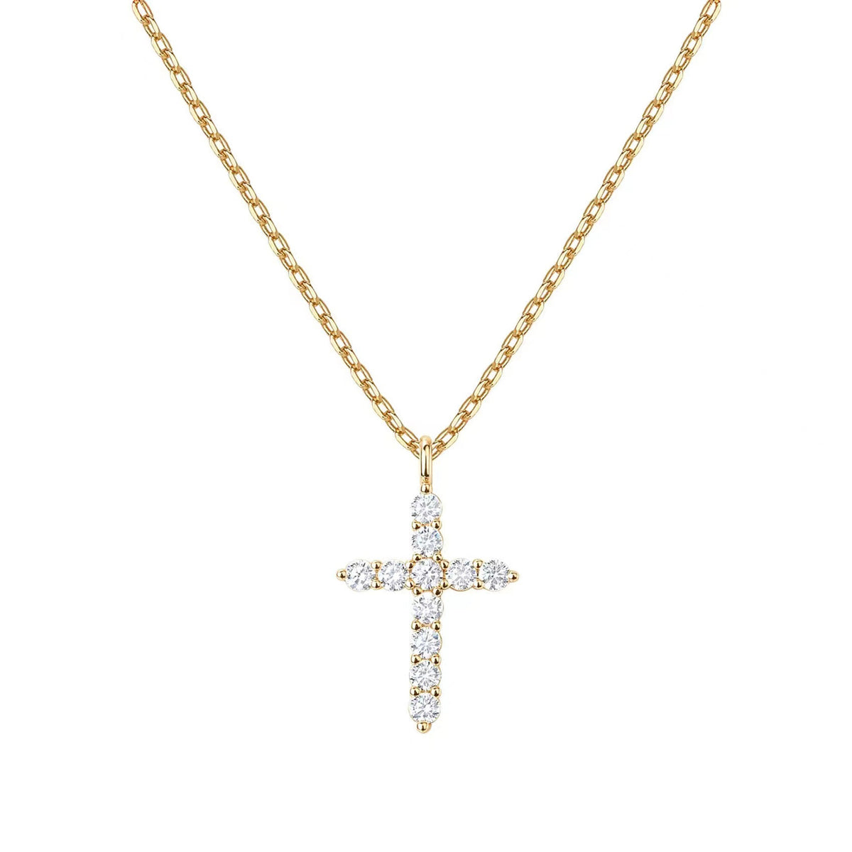 The Luminous Cross 925 sterling silver pave cross necklace view 4