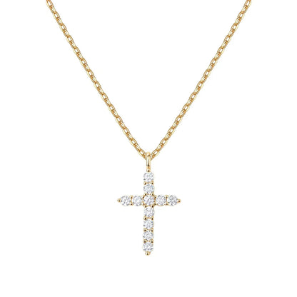The Luminous Cross 925 sterling silver pave cross necklace view 4