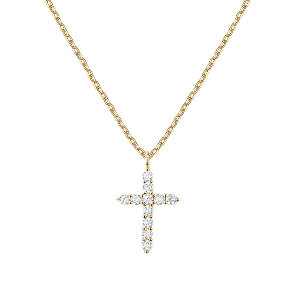The Luminous Cross 925 sterling silver pave cross necklace view 4