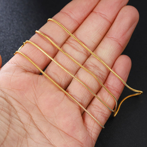 The Gilded Serpent Stainless Steel Gold Snake Chain Necklace view 5