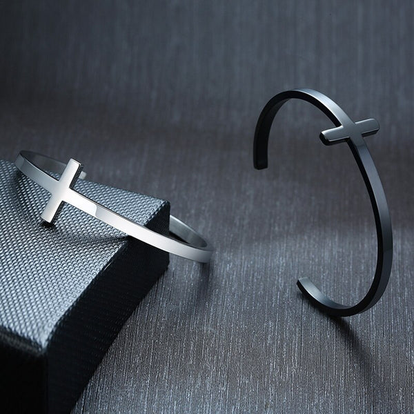 The Open Cross Stainless Steel Cross Cuff Bracelet [orig]