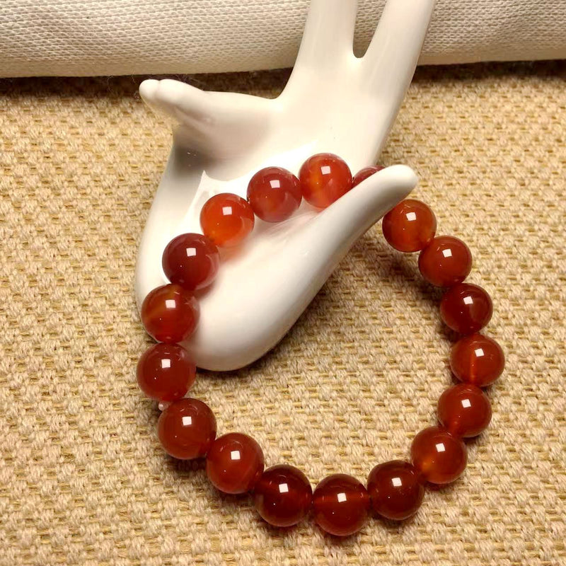 The Prayerful Agate Red Agate Bead Bracelet