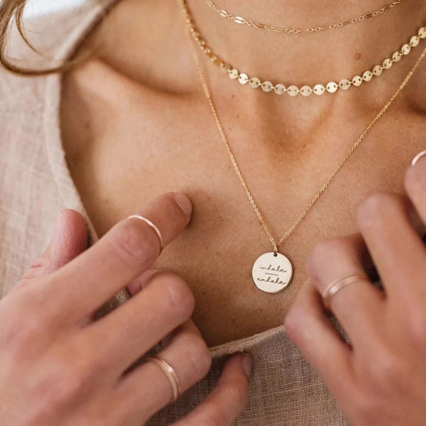 The Serene Breath Stainless Steel Inhale Exhale Necklace view 3