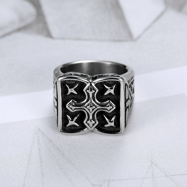 The Templar Signet Stainless Steel Vintage Cross Ring [orig]