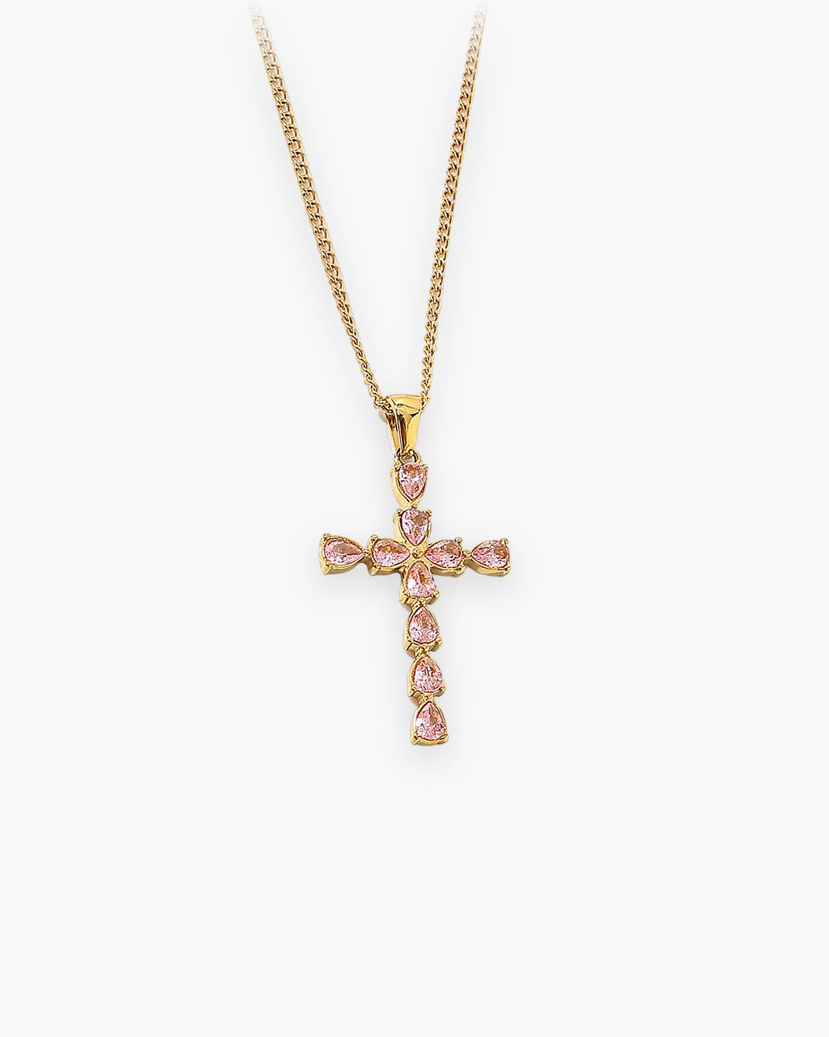 The Adorned Cross, Small Pink Pear Cross