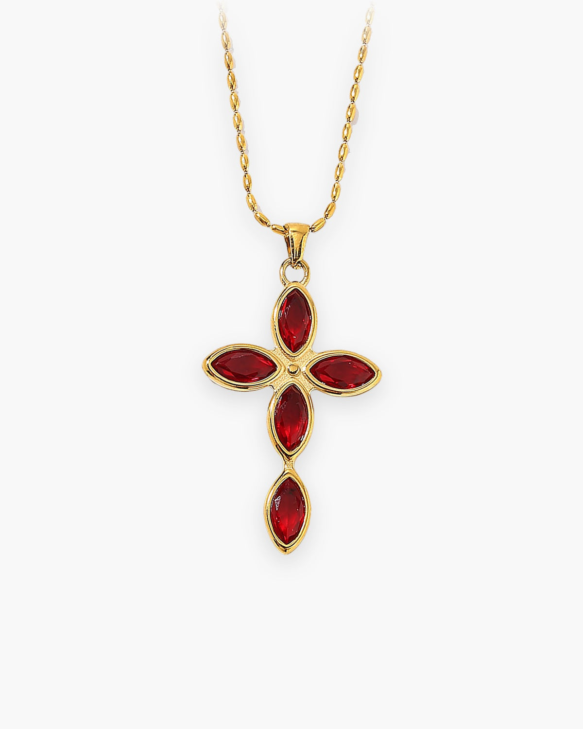 The Adorned Cross, Red Marquise Cross