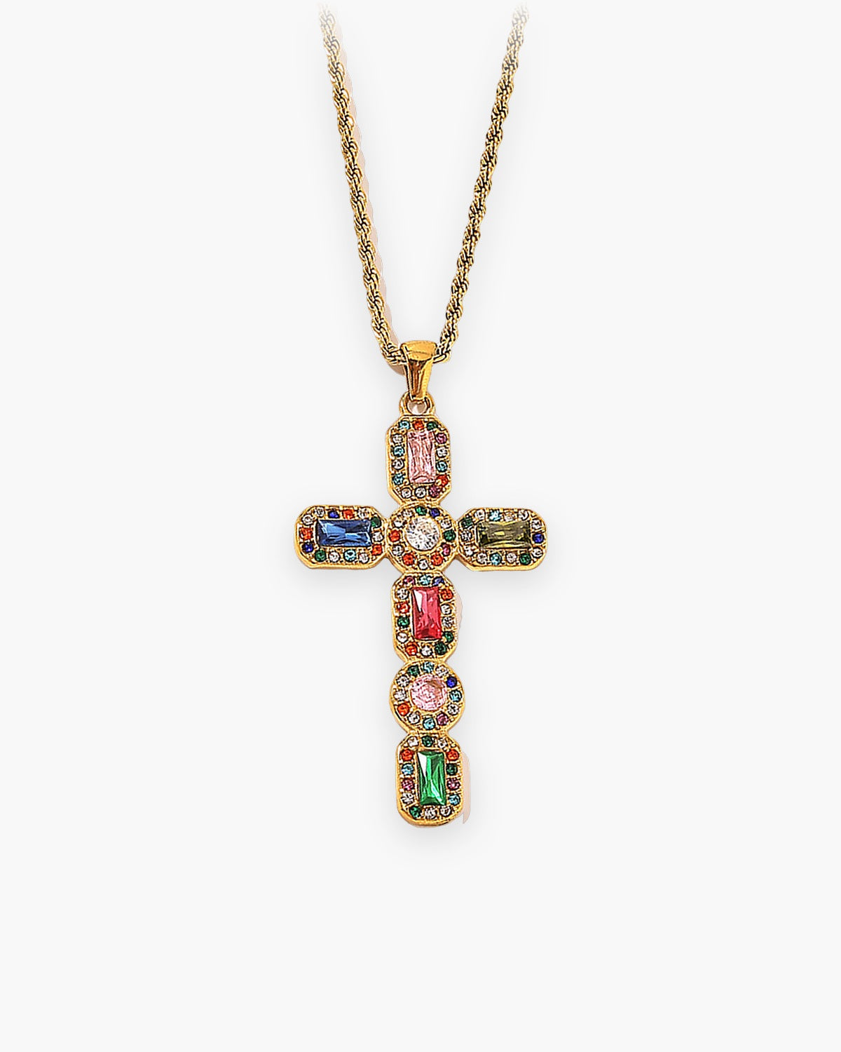 The Adorned Cross, Bright Multi-Stone Cross