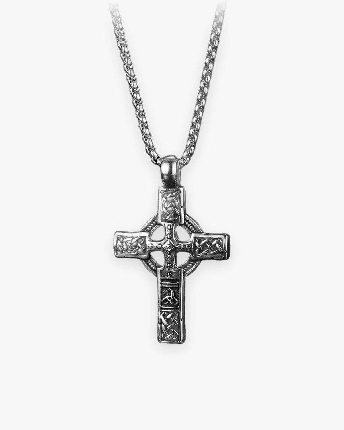 The Ancient Cross in antique silver, front view [c:antique-silver]
