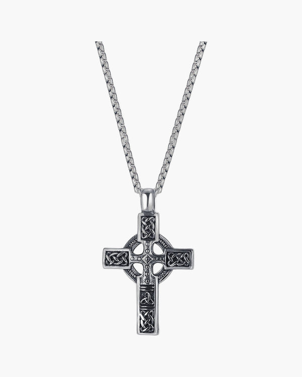 The Ancient Cross Stainless Steel Celtic Cross Necklace view 6