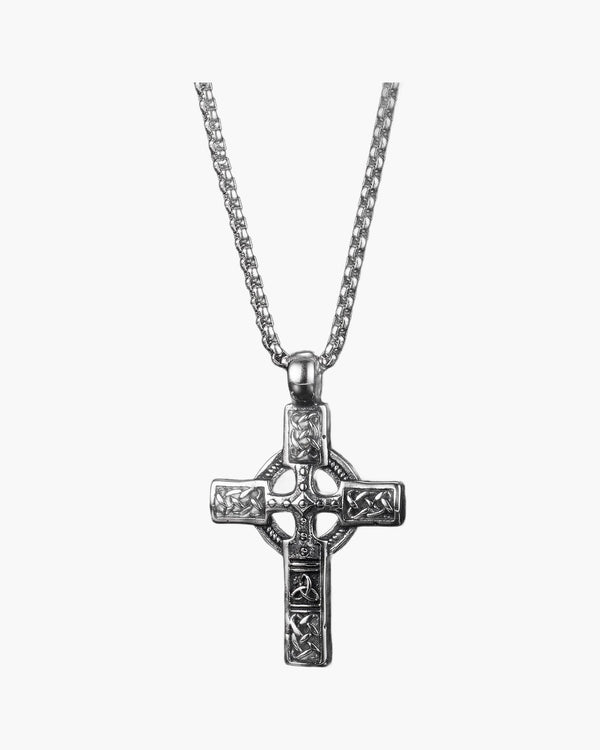 The Ancient Cross Stainless Steel Celtic Cross Necklace view 4