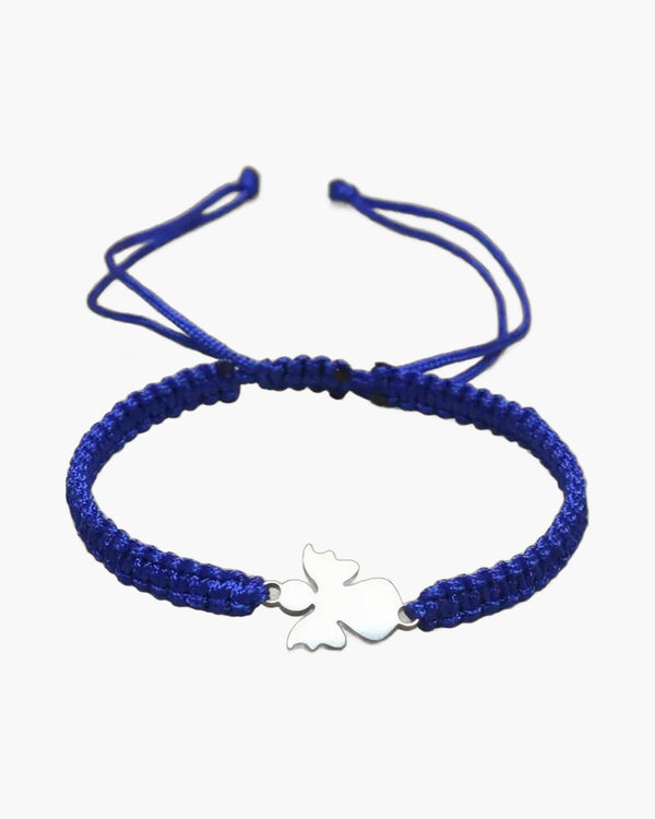 The Angelic Embrace Stainless Steel Angel Cord Bracelet