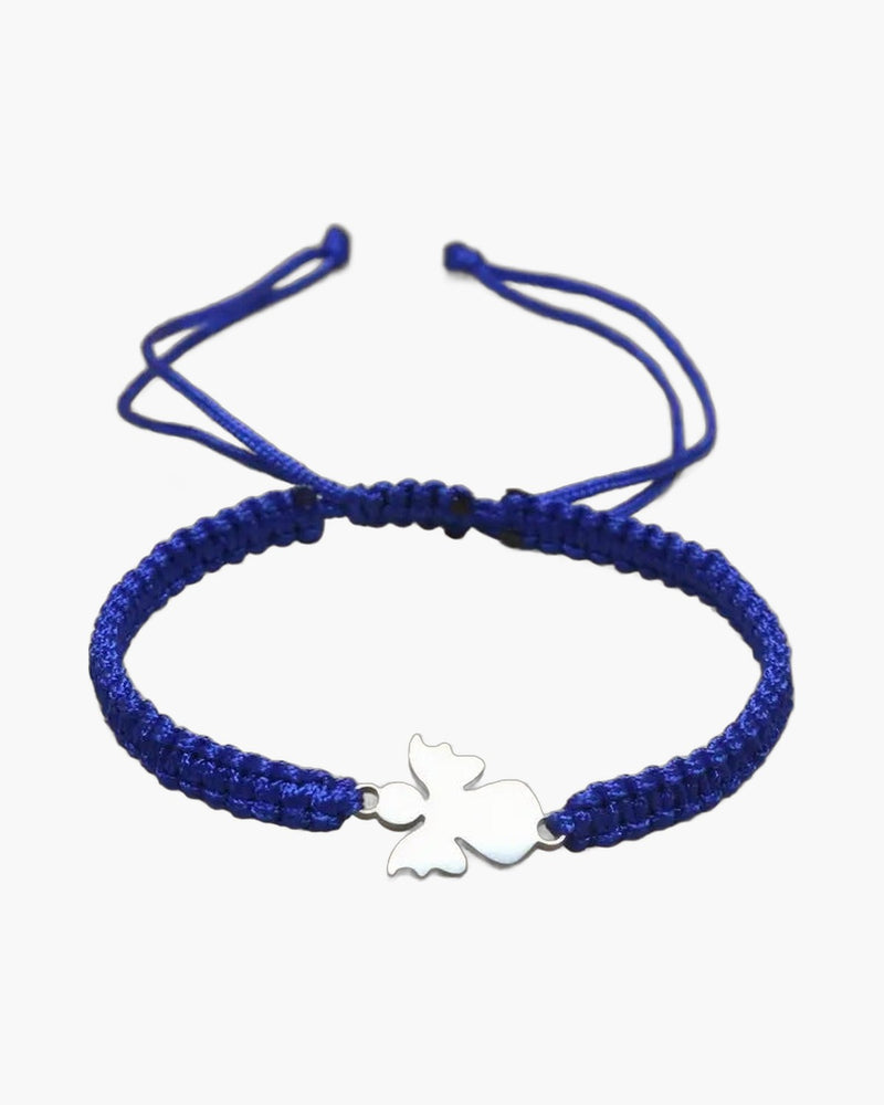 The Angelic Embrace Stainless Steel Angel Cord Bracelet