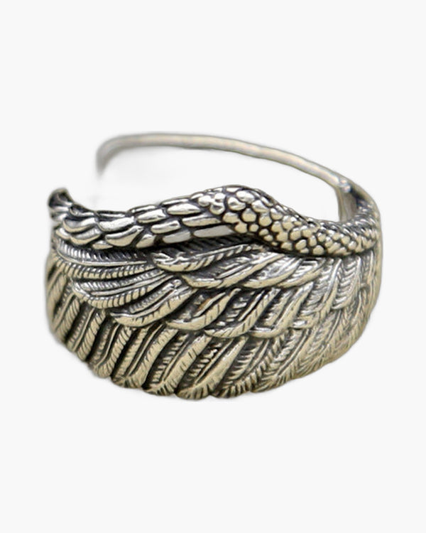 The Angelic Flight Sterling silver angel wing ring view 2