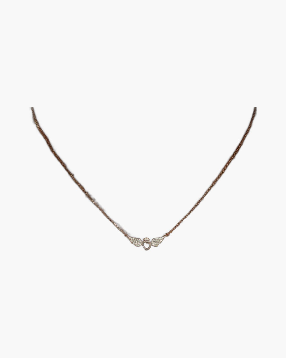 The Angelic Heart 925 sterling silver angel wing heart necklace