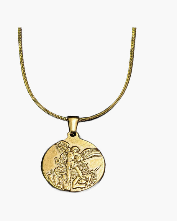 The Angelic Protector Stainless Steel Archangel Pendant Necklace view 3