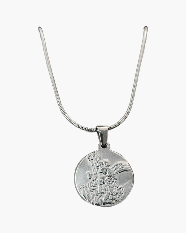 The Angelic Protector Stainless Steel Archangel Pendant Necklace view 4