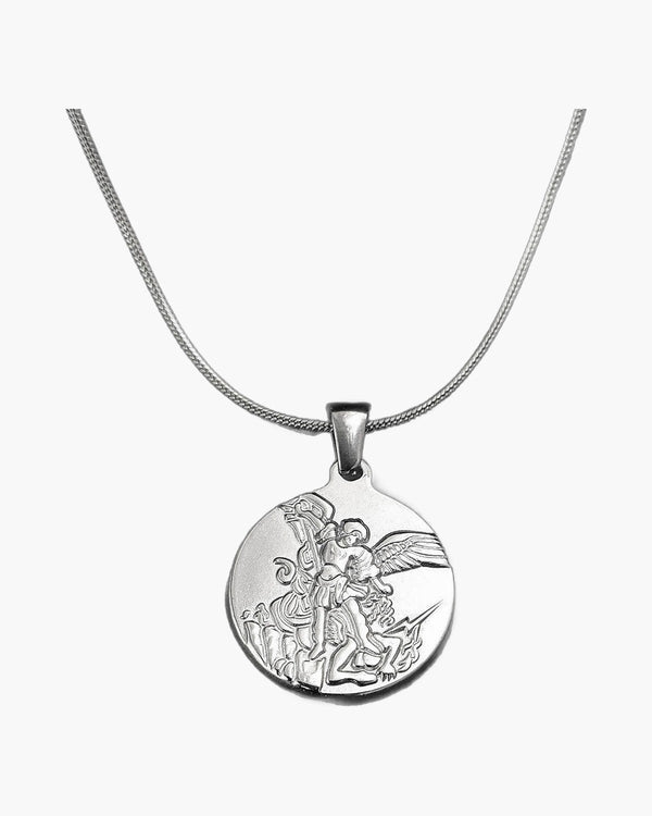 The Angelic Protector Stainless Steel Archangel Pendant Necklace view 2